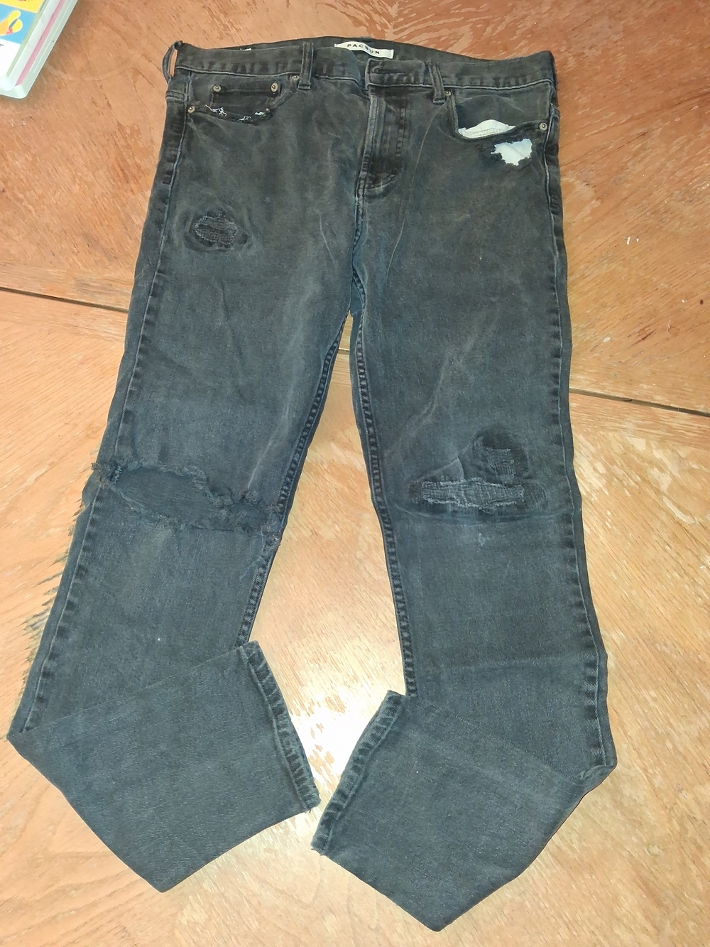 PacSun Men's Slim Black Distressed Jeans